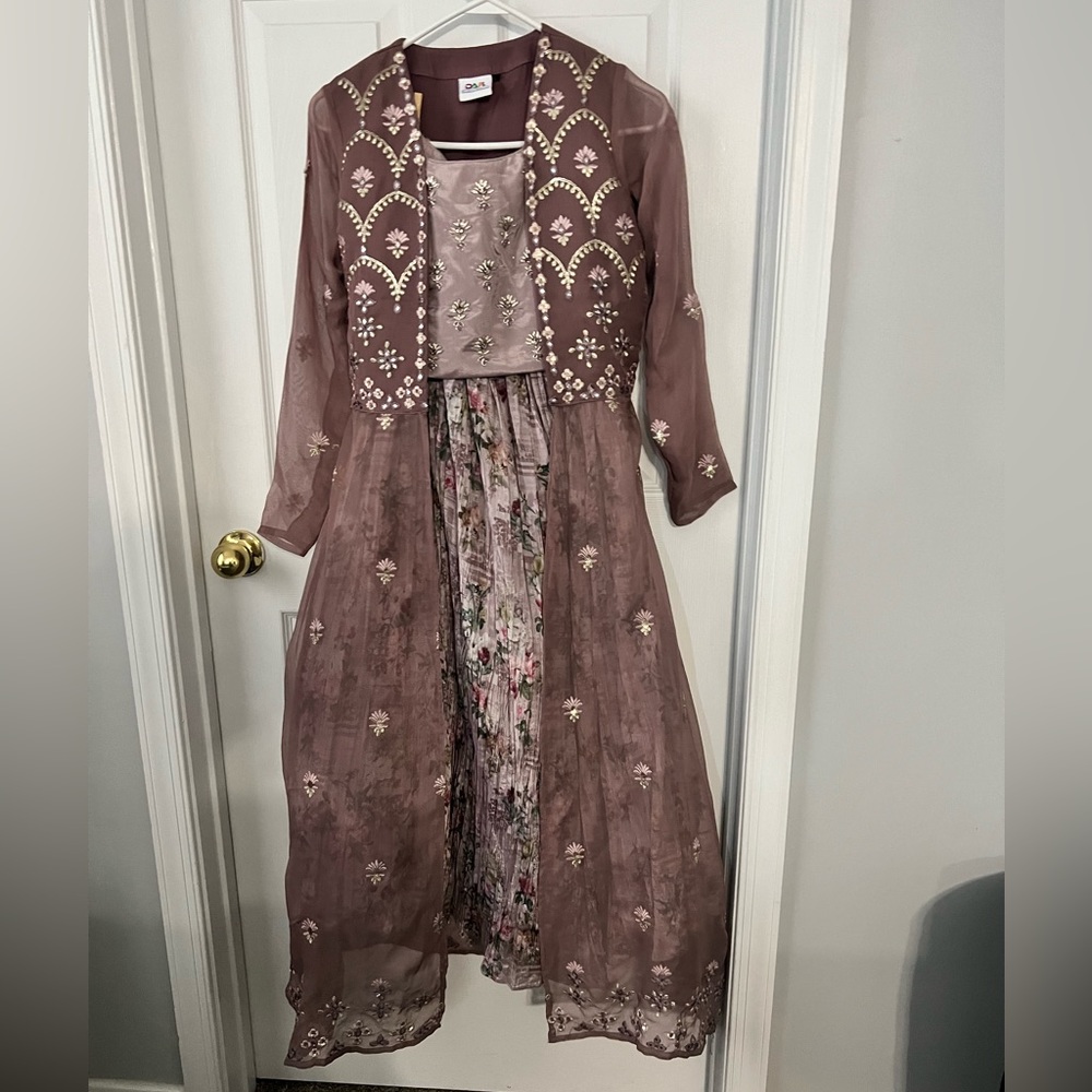 Floral Indian Crop Top Indo Western Outfit